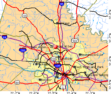 Glen Allen, VA map