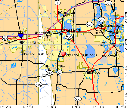 Lakeland Highlands, FL map