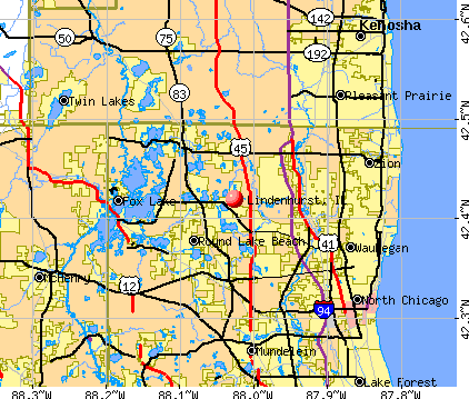 Lindenhurst, IL map