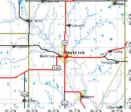 Beatrice, NE map