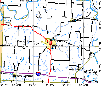 Marshall, MO map