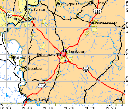 Uniontown, PA map