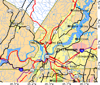 Red Bank, TN map