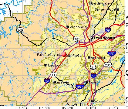 Fairfield, AL map