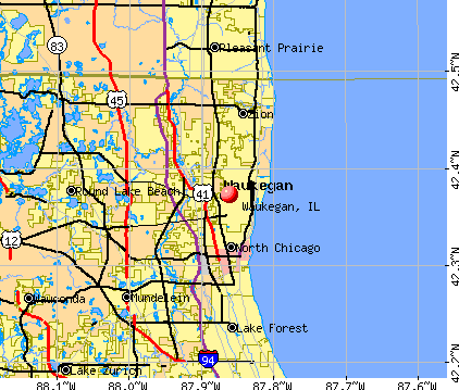 Waukegan, IL map