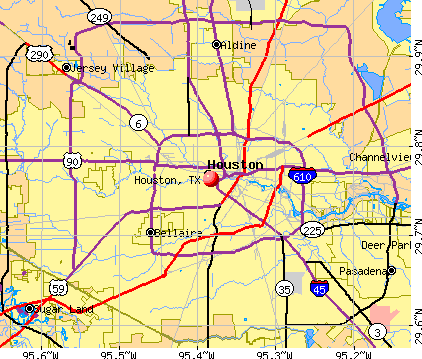 Houston, TX map. General Map; Google Map; MSN Map