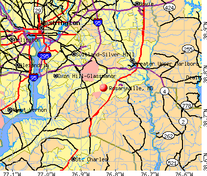 Rosaryville, MD map