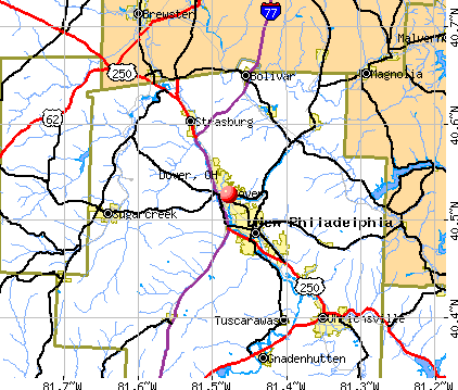 Dover, OH map