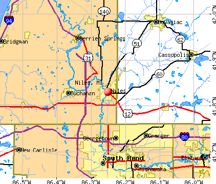 Niles, MI map