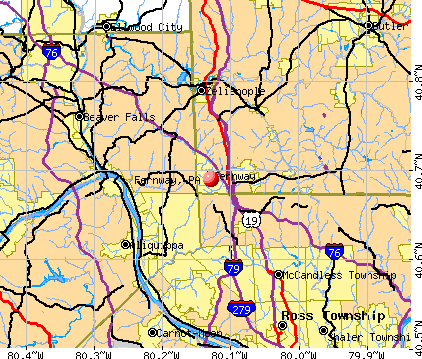 Fernway, PA map
