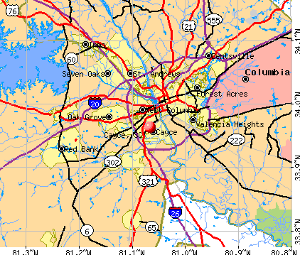 Cayce, SC map
