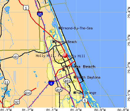 Holly Hill, FL map