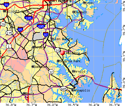 Pasadena, MD map