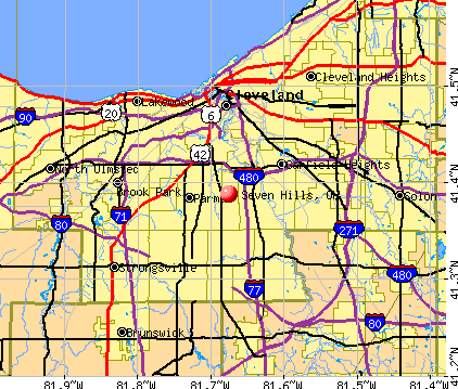 Seven Hills, OH map