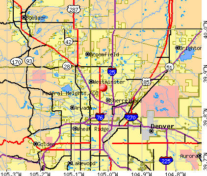 Federal Heights, CO map