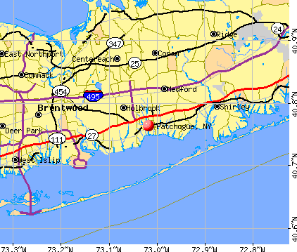 Patchogue, NY map