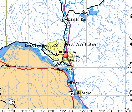 Kelso, WA map