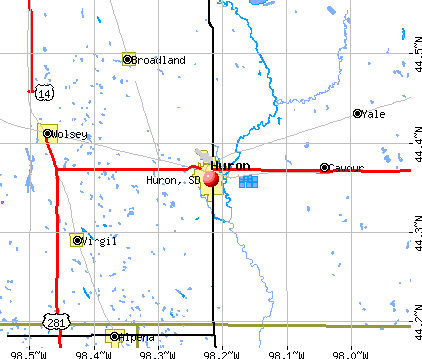 Huron, SD map