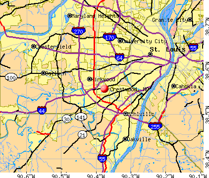 Crestwood, MO map
