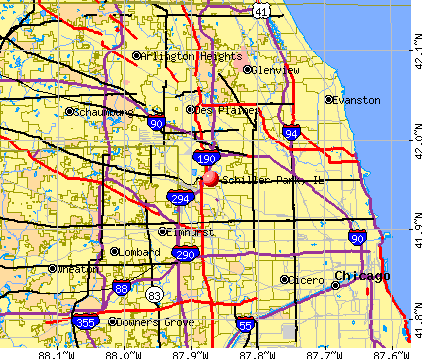 Schiller Park, IL map