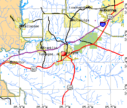 Tuskegee, AL map