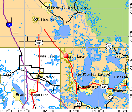 Lady Lake, FL map