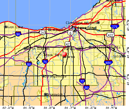 Parma, OH map