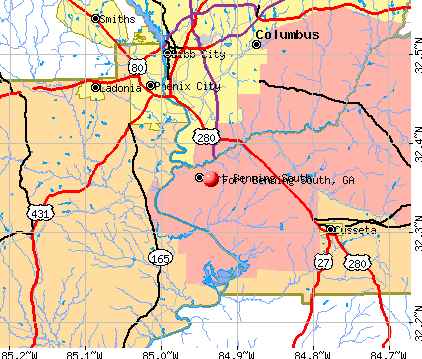 Fort Benning South, GA map