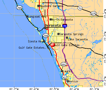 Gulf Gate Estates, FL map