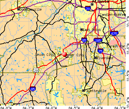 union city ga zip code map Union City Georgia Ga 30291 Profile Population Maps Real union city ga zip code map