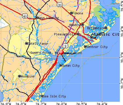 Somers Point, NJ map