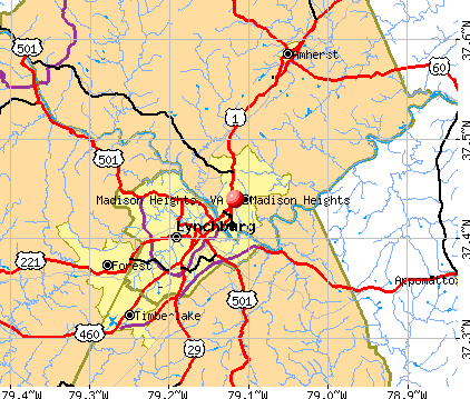Madison Heights, VA map