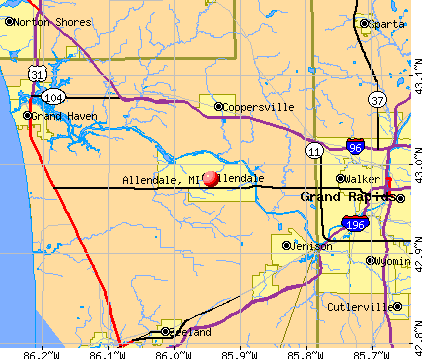 Allendale, MI map