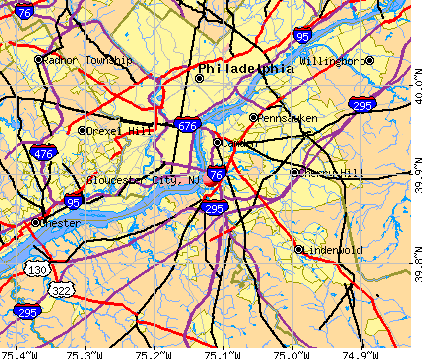 Gloucester City, NJ map
