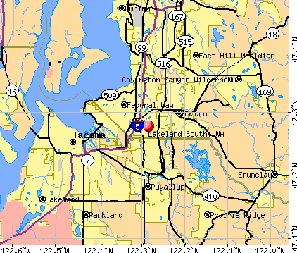 Lakeland South, WA map