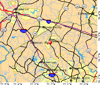 Damascus, MD map
