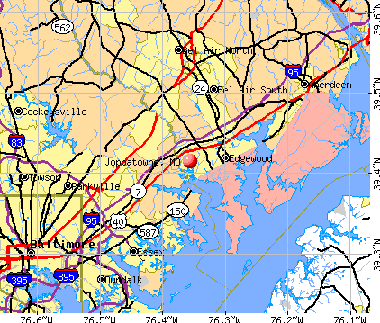 Joppatowne, MD map
