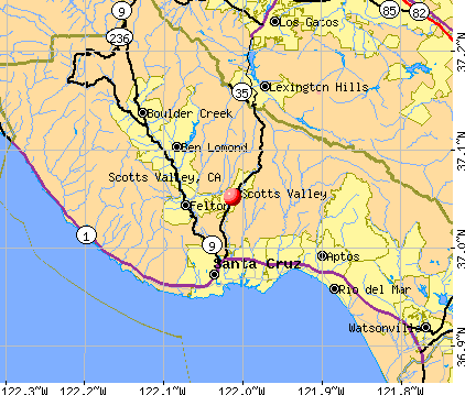 Scotts Valley, CA map
