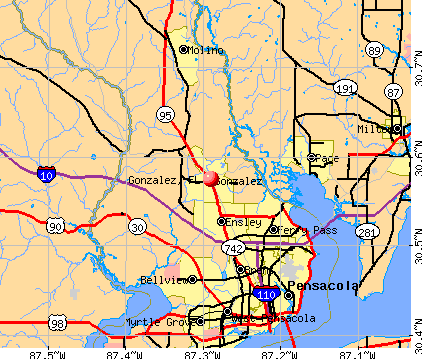Gonzalez, FL map