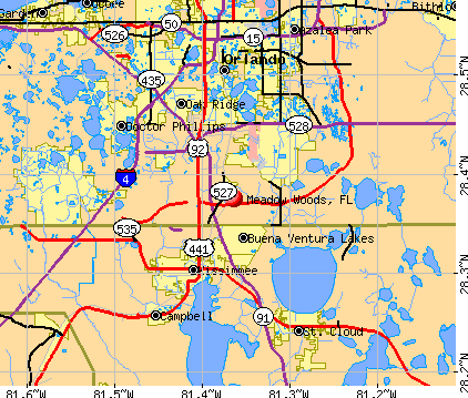 Meadow Woods, FL map