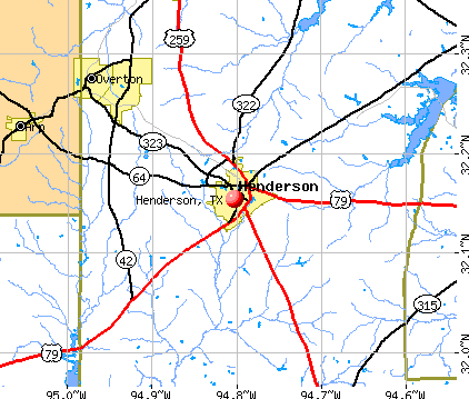 Henderson, TX map
