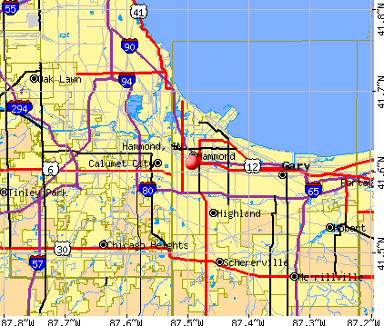 Hammond, IN map