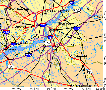 Bellmawr, NJ map