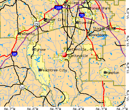 Fayetteville, GA map