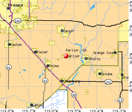 Parlier, CA map