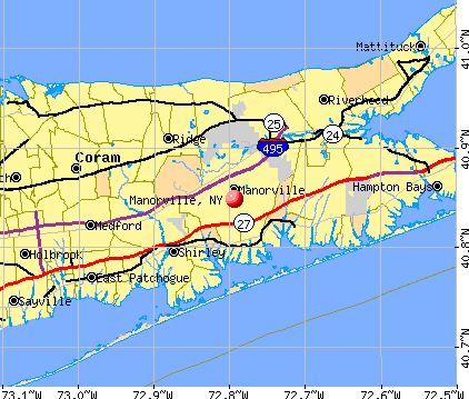 Manorville, NY map