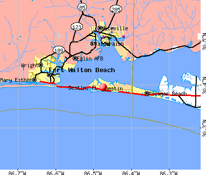 Destin, FL map