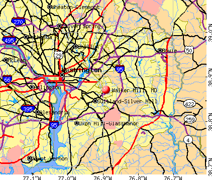 Walker Mill, MD map