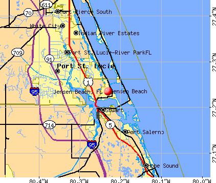 Jensen Beach, FL map