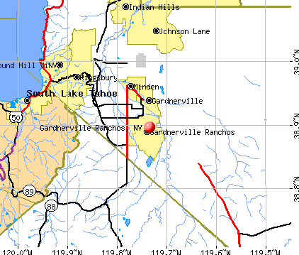 Gardnerville Ranchos, NV map